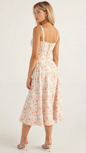 Isabeau Renard | Corset Midi Dress – Tailored Waist and Flowing Skirt