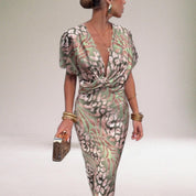 Adriana Valcour | Twisted V-Neck Maxi Dress – Elegant Long Dress for Special Occasions