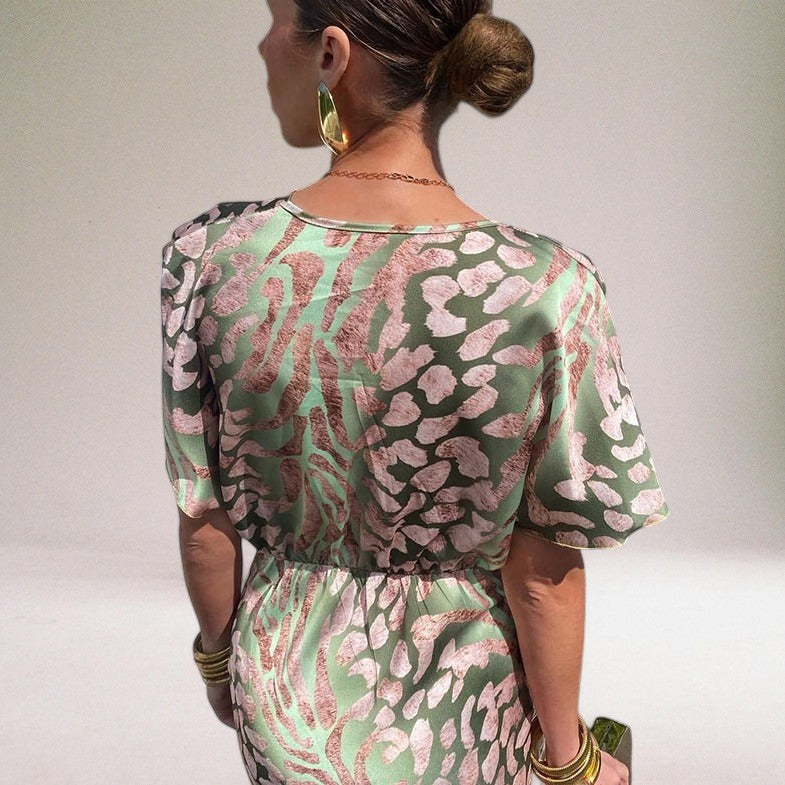 Adriana Valcour | Twisted V-Neck Maxi Dress – Elegant Long Dress for Special Occasions