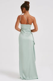 Elowen Duvall | Women’s Asymmetric Evening Maxi Dress – Elegant Gown with High Split