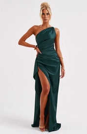 Elowen Duvall | Women’s Asymmetric Evening Maxi Dress – Elegant Gown with High Split