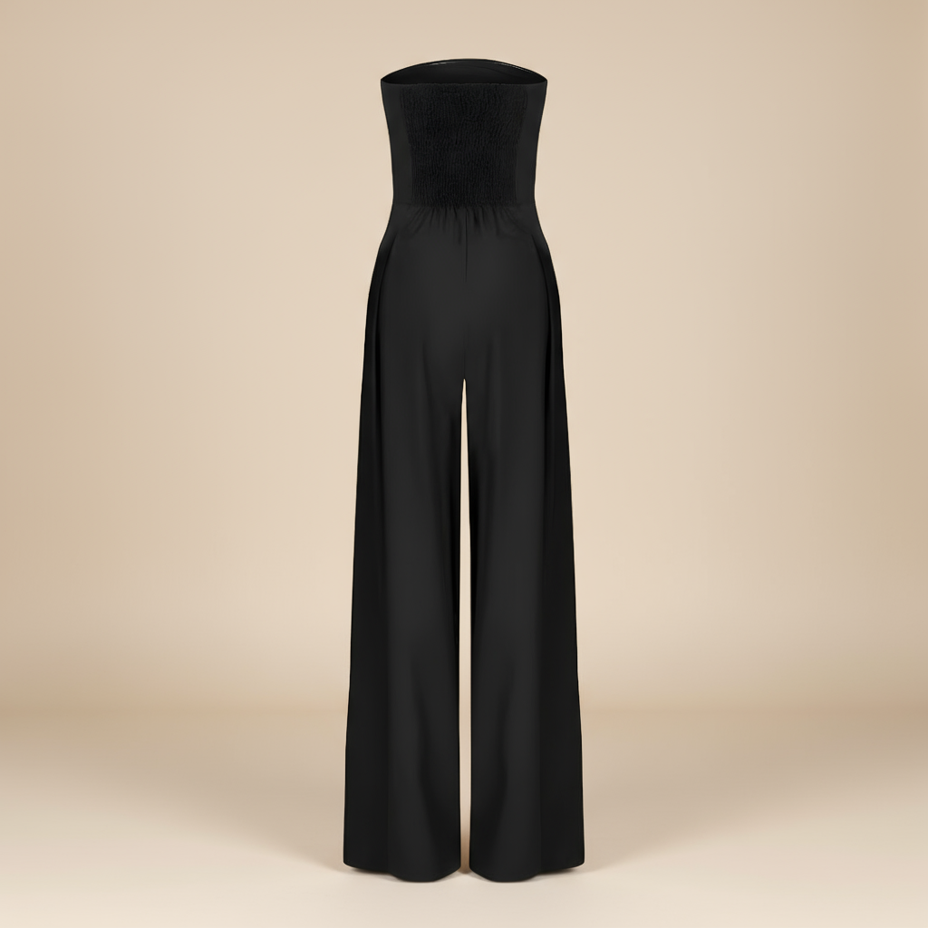 Rosalie Kensington | Women’s Strapless Wide-Leg Jumpsuit – Structured Bodice with Elegant Flowing Silhouette